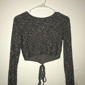 Grey Salt n Pepper Crop Top, Size L